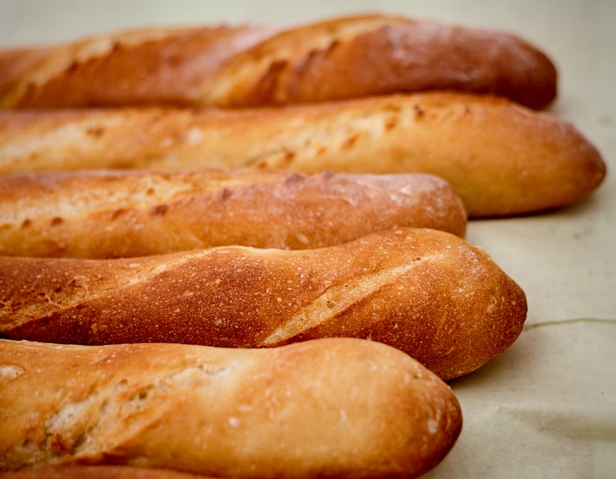 Freshly baked artisan baguettes