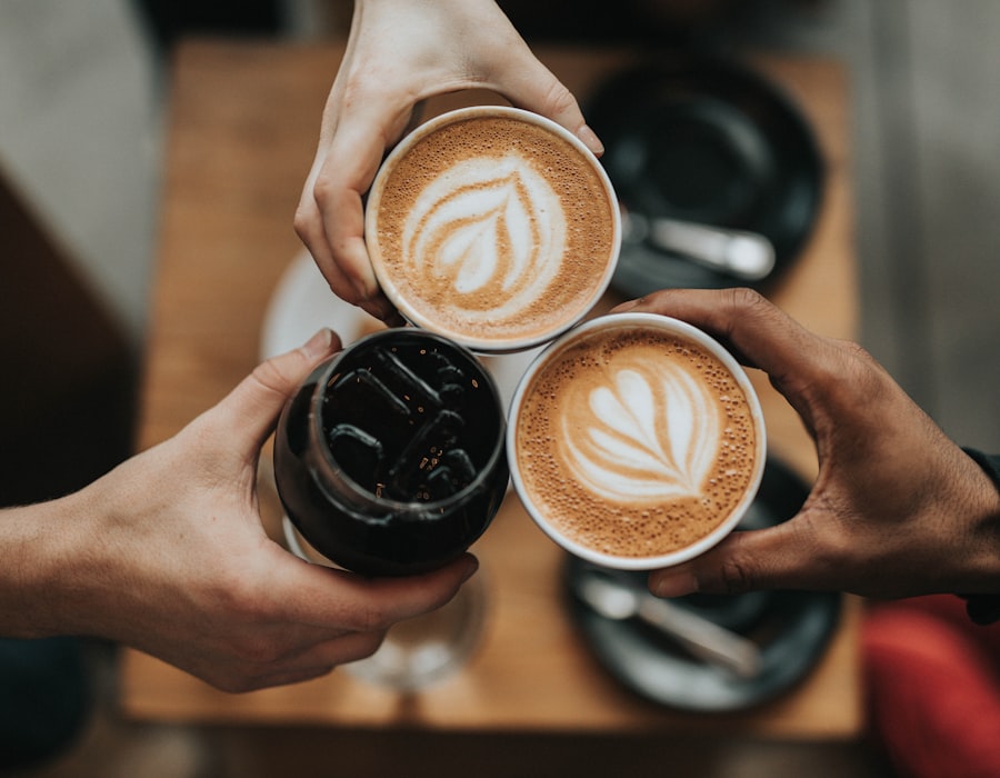Specialty coffee with latte art