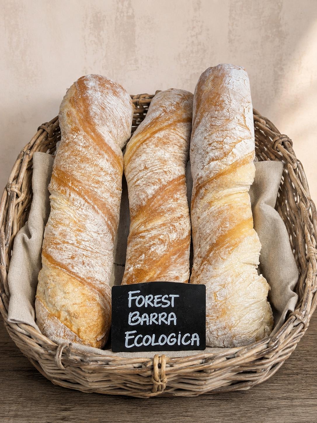 Rustic Forest ecological barra loaves in a basket