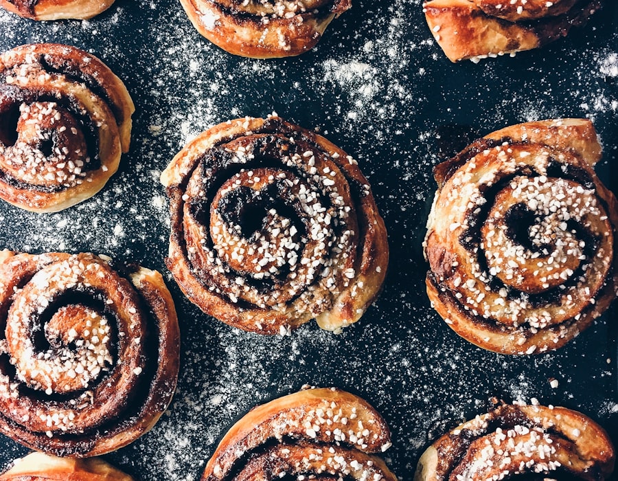 Freshly baked cinnamon pastries